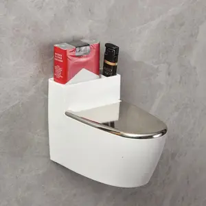 Creative Toilet Ashtray with Lid, Wall-Mounted Living Room Holder, Bathroom Smokeless Ash Tray, Anti-Flying Ashes, Odor Control