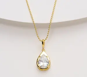 Diamonique Classics Pear Shaped Pendant