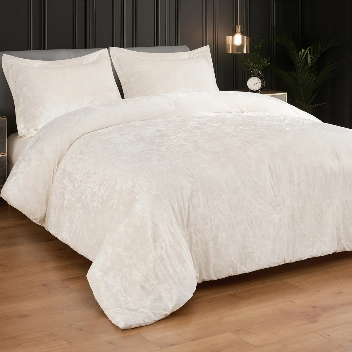 Velvet Luxe 3-Piece Bed Comforter Set, Pink Soft Brushed Microfiber Bedding Set with Matching Sham for Cozy Sleep, Bedding Sets