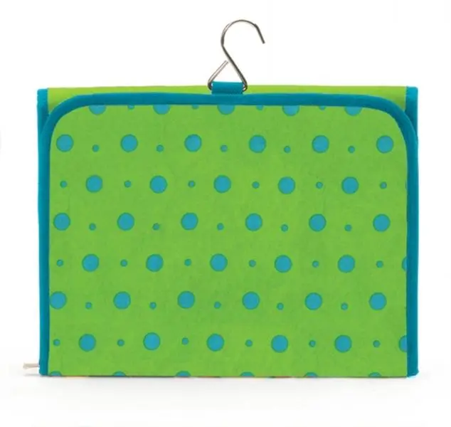 Joann Marie Designs HCBLTD Hanging Cosmetic Bag - Lime With Turquoise Dots Pack of 2