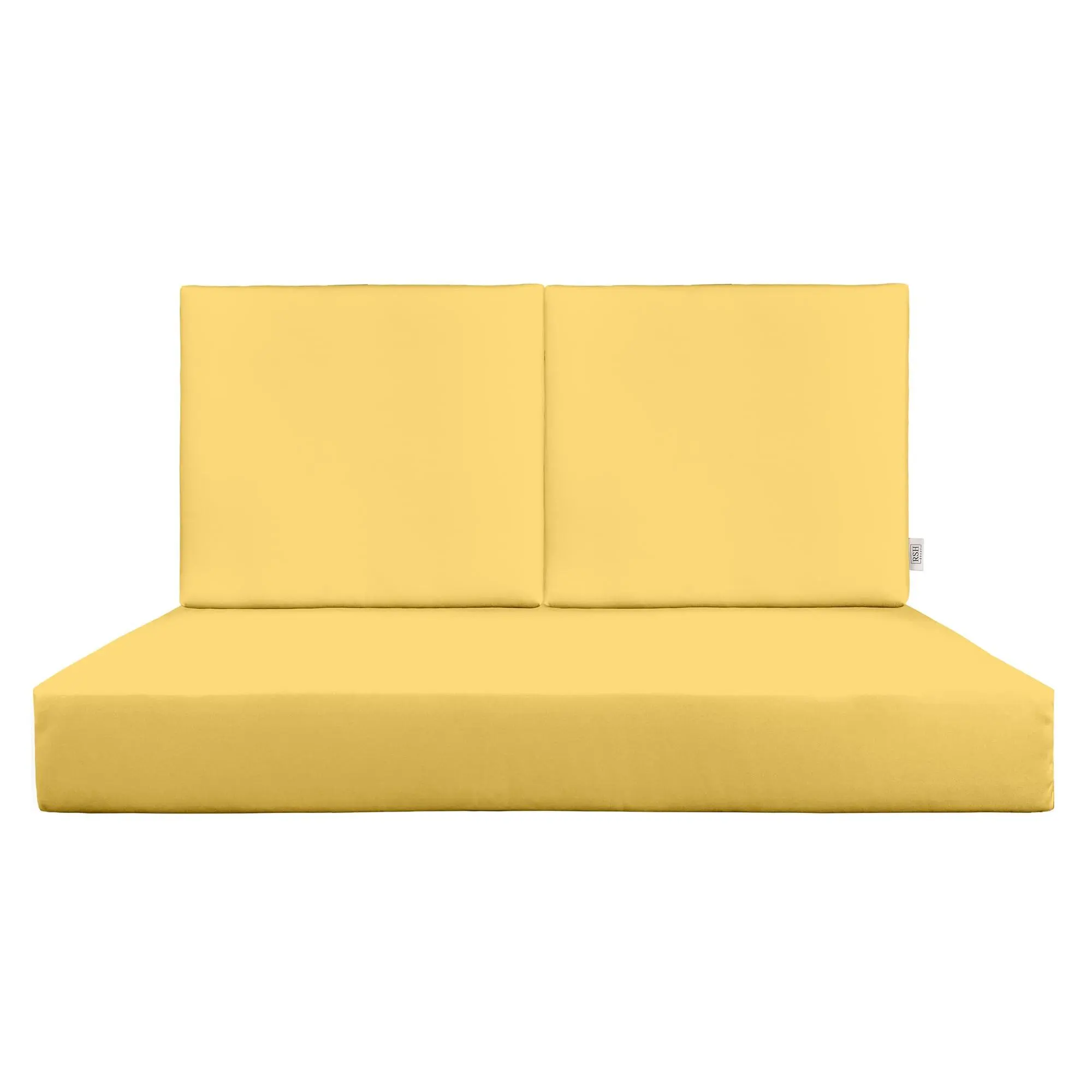 RSH Decor Sunbrella Cushions For Loveseat Outdoor Seating Set Performance Fabric Canvas Buttercup Yellow