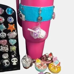 The Cup Bracelet by SnapBliss™, Blue, Elevate your drink game with our trendy velcro bracelet designed for tumbler cups! Customize and accessorize effortlessly – just snap on charms and patches to express your style! ideal holiday