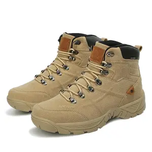 Men’s military boots for outdoor use—non-slip, wear-resistant high-cut combat boots, waterproof, suitable for mountain training, battlefield training, work footwear, puncture-resistant hiking boots, popular among military enthusiasts, sports boots