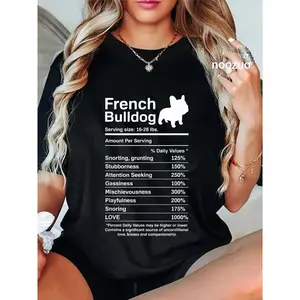 100% Cotton French Bulldog Facts Nutrition Funny Frenchie Lover T-Shirt