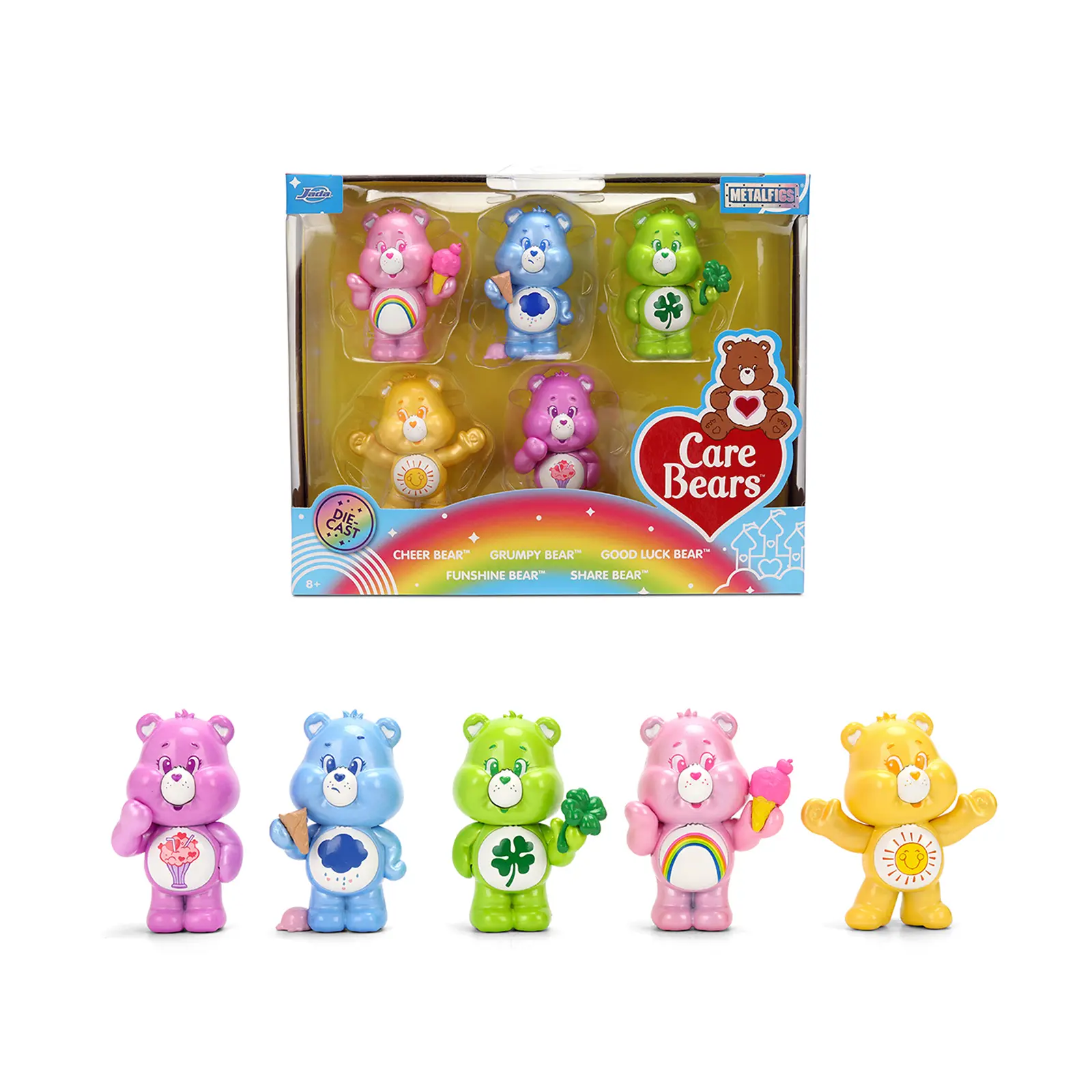Set of 5 Diecast Figures "Care Bears" "Metalfigs" Series Diecast Models by Jada