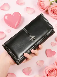 Women's Vintage Style Wallet, Business Wallets, Business Minimalist Wallet - Long Wallet with Clasp Closure, Multi-Card Holder (Cash/credit), Slim Envelope Design Handbag, Professional & Special Events - Valentine's Day Gift