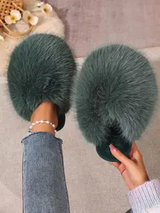 Women's Plush Slippers, Soft Fuzzy Interior Design, Warm Comfortable Winter Home Shoes, Fall & Winter Casual Footwear, Indoor Slippers, Warm House Slippers