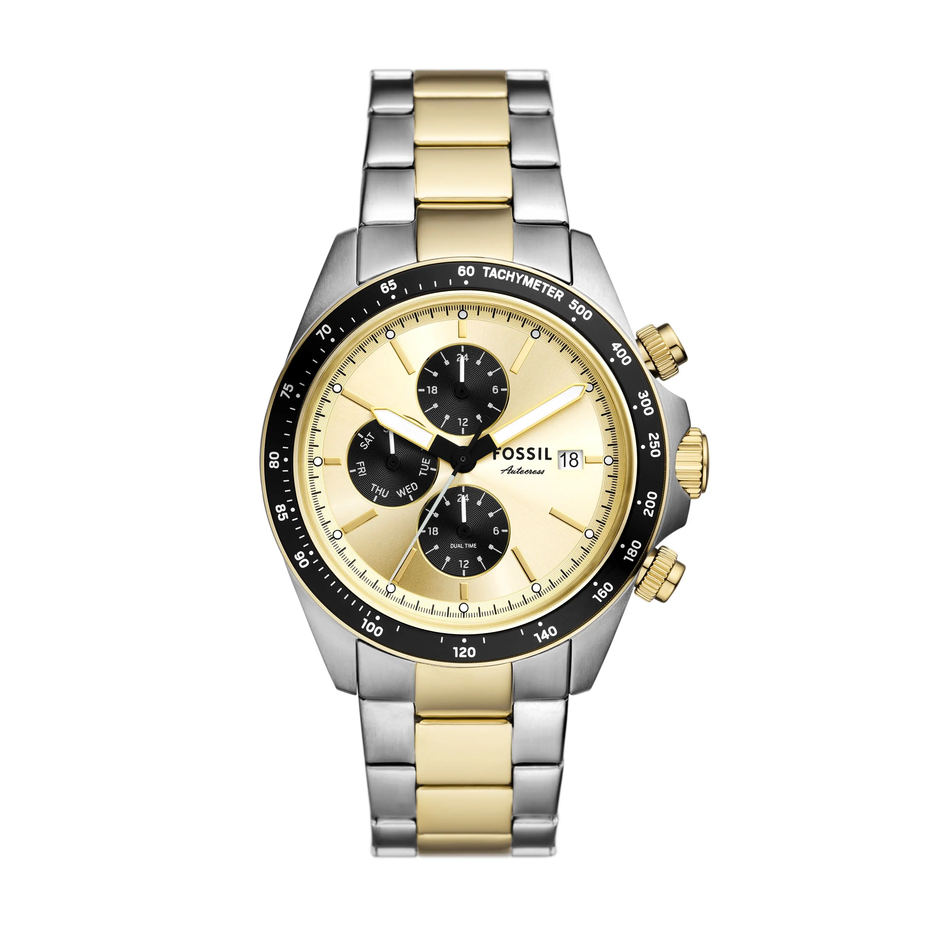 Fossil Men's Autocross 42mm Multifunction Two-Tone Stainless Steel Watch