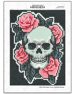 Foreveryoung Minigem Horror Diamond Painting Kits for Adults, Gothic Canvas Small Diamond Art Kits for Beginners, Round Beads Horror Diamond Art Kits for Adults 6.1 x 8.4 Inch (Skull Garden)