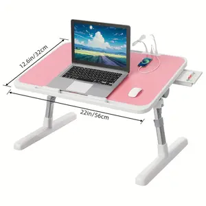 Adjustable Laptop Desk made from Reclaimed Wood | Foldable & Portable Bed/Couch Table | Space-Saving Design for Home Office, Dorm & Camping