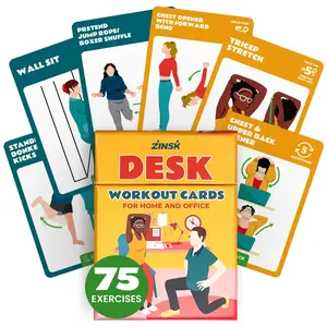 75 Desk Workout Cards – 3.5" x 2.5" Bodyweight Exercises & Stretches