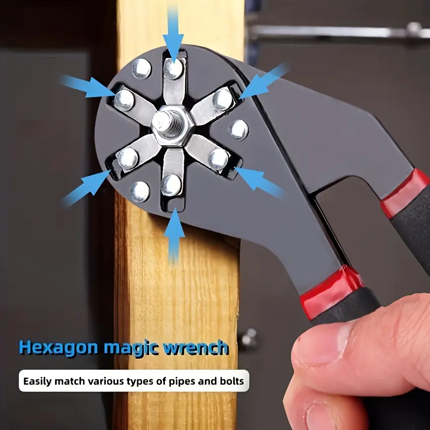 16cm Hex Wrench, Adjustable Torque Multi-Function Tool, Home Repair Kit, Durable Carbon Steel, Ideal for DIY Enthusiasts, Hex Combination Wrench, Multifunctional Wrench