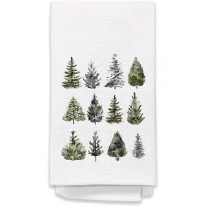Christmas Kitchen Towels, Winter Kitchen Towels, Christmas Tree Decor, Christmas Tree Hand Towels for Bathroom, Christmas Dish Towels Tea Towels