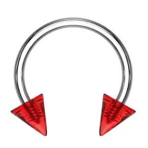 Red Spike Septum Ring (Externally Threaded) - 10210