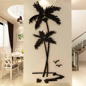 3D Coconut Tree Pattern Wall Sticker, 1 Count Self Adhesive Wall Decal, Wall Art Decorative Sticker for Home Living Room Bedroom, Sticker Decoration