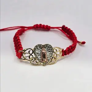 bracelet with VIRGIN MARY Gold-plated hand-woven