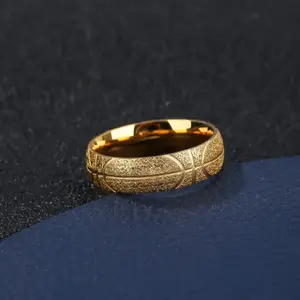 1 Piece of Luxury Creative Basketball Pattern Design Stainless Steel Men's Ring Is The Perfect Holiday Gift for Family, Friends, and Couples, Suitable for Hip-hop Rock Friend Party Accessories Engagement Wedding BandsGift