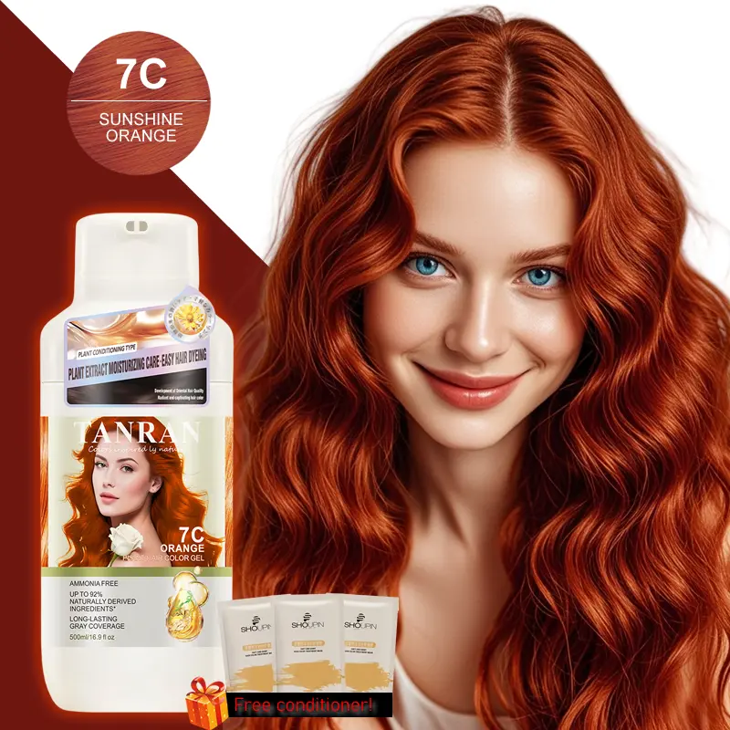 Sunset Orange Instant Color Shampoo - Black Hair Color Shampoo - Unisex Formula for Gray and Dark Hair - No Bleaching Required - Long-Lasting Color - 500ml - Argan Oil Formula Haircare Scent Salon