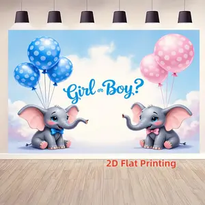 Gender Reveal Party Backdrop, Soft Cute Elephant Balloon Design, Baby Shower Decoration, Family Memorial Photo Shoot, Maternity Short Video Background