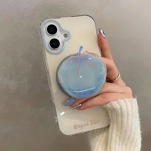 Korean Cute Apple For Magsafe Phone Magnetic Griptok Stand For iPhone Funny Foldable Wireless Charging Case Holder