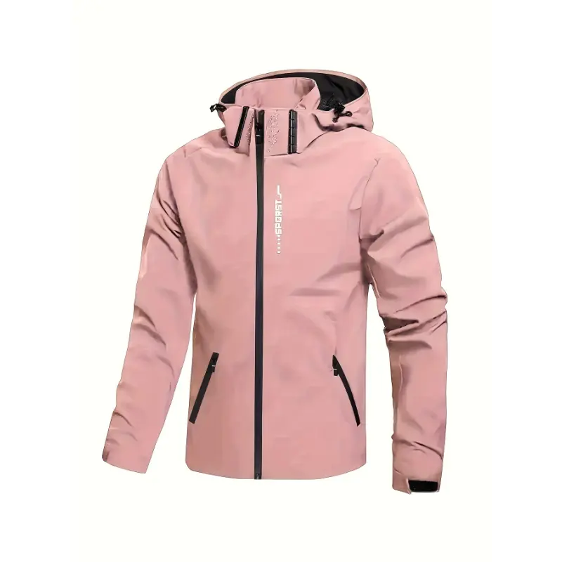 Men's Hooded Windbreaker Jacket, Casual Waterproof Lightweight Jacket For Outdoor Activities Collar Menswear umbrella  hat Women's Snow Garden Boots Collapsible Vampire Umbrella  Pink Sleeve Coats Hem Polyester Tops Fabric Beige Long Sleeve Plain  Knife Z