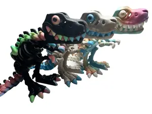 3D Printed Articulating Skeleton T-Rex – Poseable Dinosaur Desk or Shelf Decor