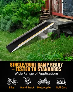 VNN 48" Aluminum Shed Ramp 1PC - 4' Long Loading Ramp for Lawn Mower, 9.8" Wide Ramps for Shed, 600 lbs Capacity Trailer Ramps for Motorcycle, E-Bike, Dirt Bike, Scooter, Bicycle