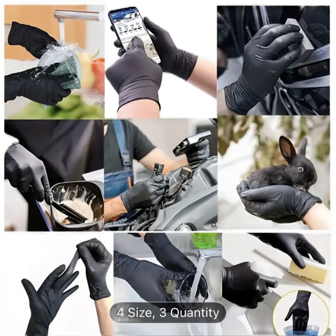 99pcs, Disposable Nitrile Gloves, Durable Household Cleaning Gloves, Waterproof, Anti-static Gloves Suitable For Kitchens, Tattoo, Hair Dyeing, Cleaning Supplies, Household Gadgets Unisex Comfortable Thicken  Size L