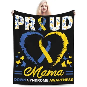 Down Syndrome Throw Blanket for Couch 80"x60" Bed Sofa Super Soft Cozy Blanket Flannel Blankets & Throws