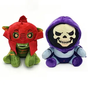 2‑Pcs Masters of the Universe Plush Set, Skeletor & He‑Man Beast Man Soft Stuffed Toys, Kawaii Cartoon Monster Plushies Gift for Fans