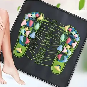 Professional Stone Foot Care Pad, Reflexology Massage Tool, Non-Electric Health Acupressure Mat for Long Sitting, Home Office Car Use
