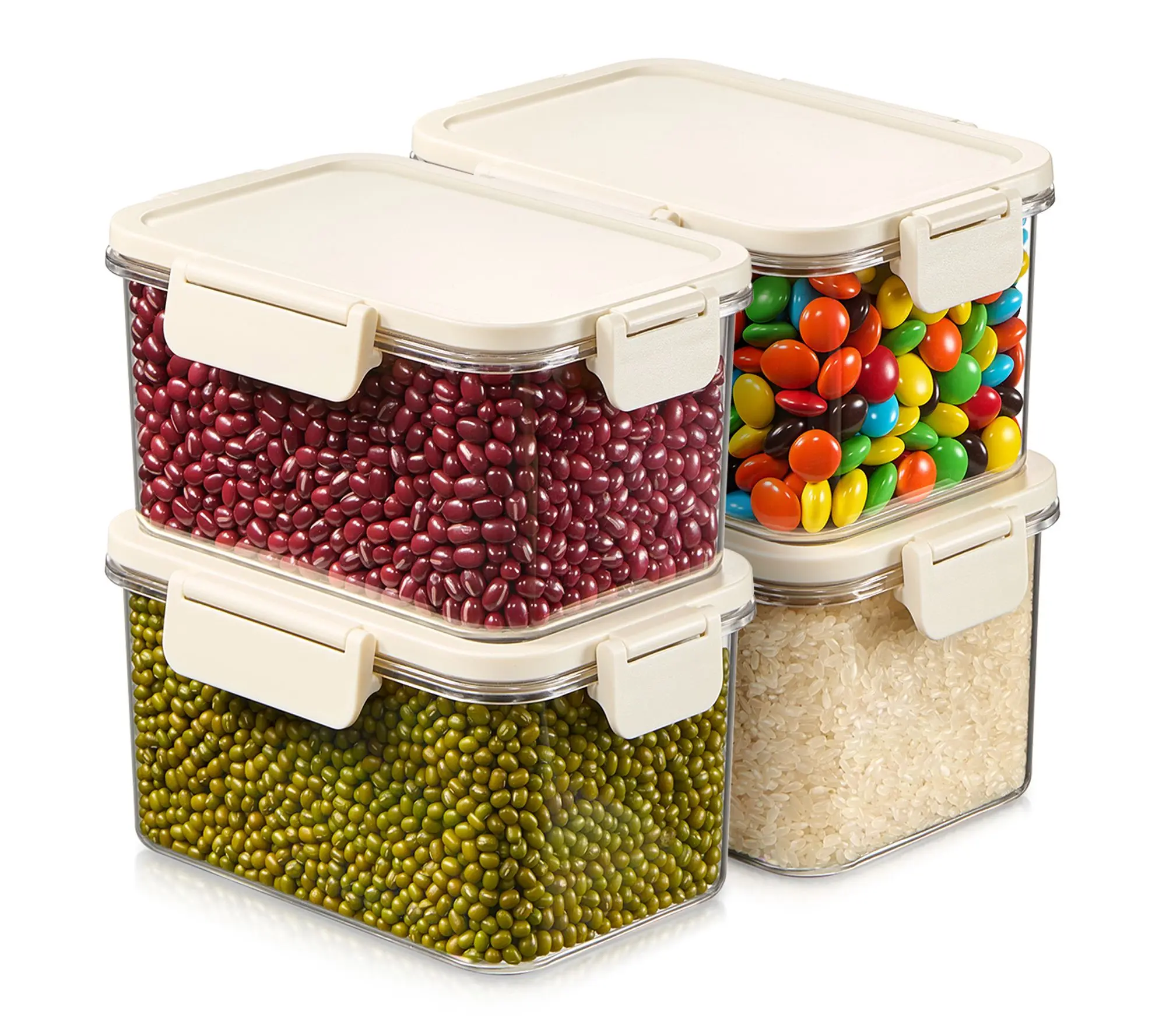 Sorbus Airtight Plastic Food Container, Small Rectangle -4 Pk