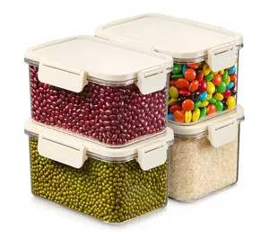 Sorbus Airtight Plastic Food Container, Small Rectangle -4 Pk