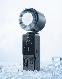 Portable Handheld Fan with Ice Cooling Plate, 3-in-1 Foldable Neck Desk Fan, 100 Speed Turbo Airflow, Rechargeable Mini Personal Fan with LED Display, Pocket Size for Travel Office Outdoor