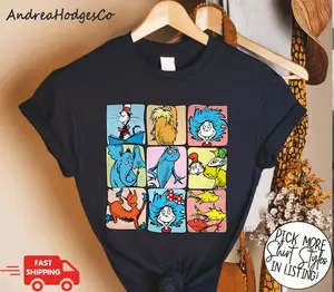 Personalized Dr. Seuss Shirt, Read Across America Cartoon Characters Sweatshirt, Read Across America Shirt, Cat in the Hat Merch Shirt, Dr.suess Book T-Shirt, Book Lover Shirt, You Will Go Shirt, Love Reading Shirt, Gift for Him, Gift for Her ZXMT