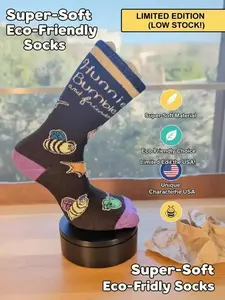 SALE! Limited Edition DUAL-PLATED Eco-Friendly Socks *Made in the USA* Soft on Skin Hunnie Bumble & Friends