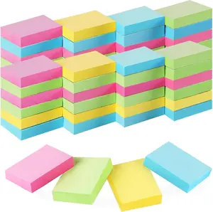 Sticky Notes 50 Pack 1.5x2 in 5000 Sheets Small Self-Stick Note 4 Color Mini Sticky Notes Pad Bulk Easy to Post Office