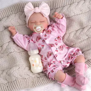 BABESIDE Lifelike Reborn Baby Dolls - Skylar, 17-Inch Baby Feeling Realistic-Newborn Baby Dolls Cute Smile Real Life Baby Dolls Sleeping Girl with Gift Box for Kids Age 3 + - Socks Style
