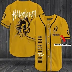 Personalized Unisex Halestorm Band Printed Baseball Jersey Shirt, Wardrobe Staple, For Any Season, Full Color Selection, Pick