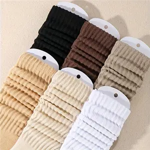 Thigh-High Boot Socks for Women, Soft Leg Warmers with Ribbed Knitted Design, 6 Pairs - Comfort, Womenswear