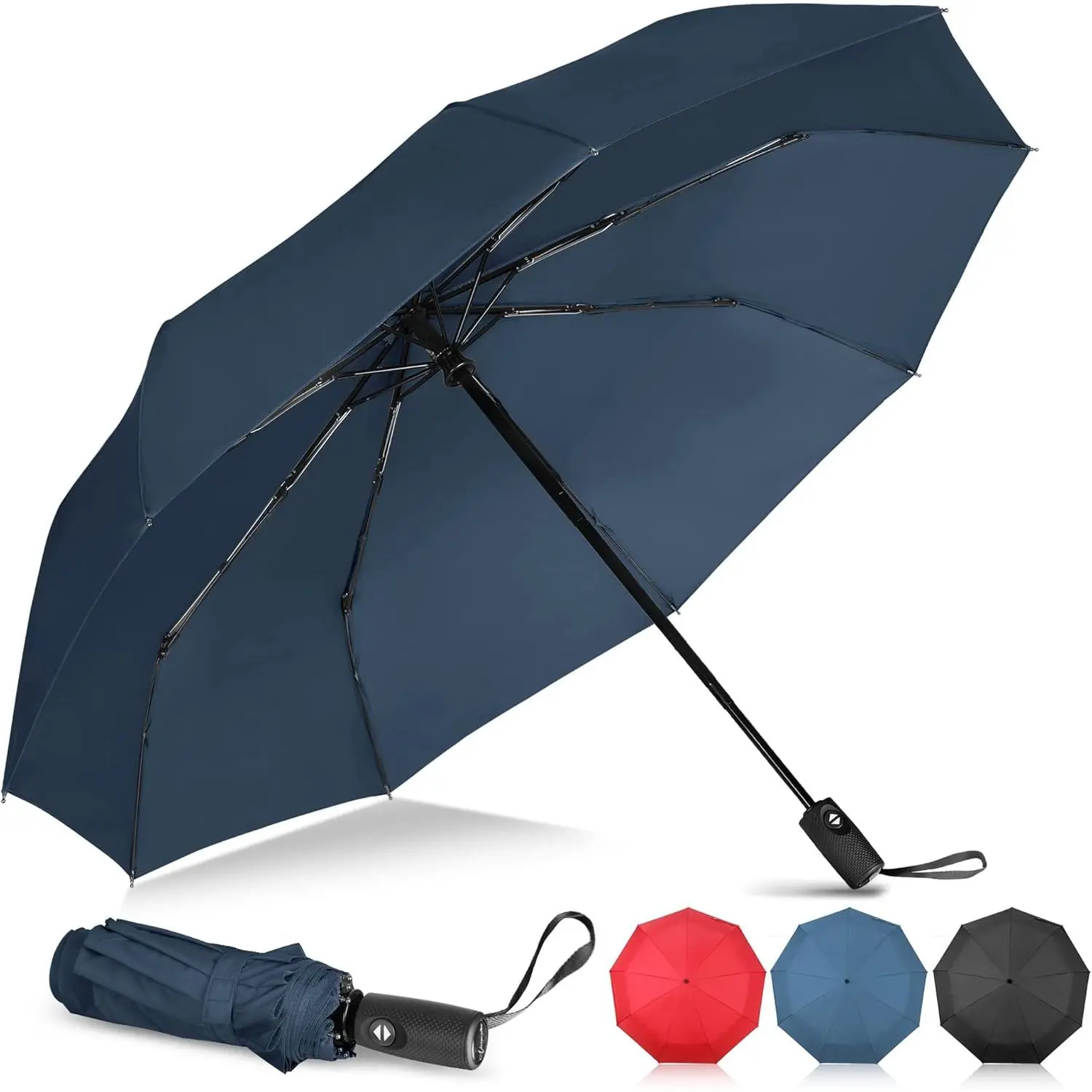 Travel Folding Umbrella Windproof for Men Women, Portable Compact Umbrellas Automatic Open and Close for Rain
