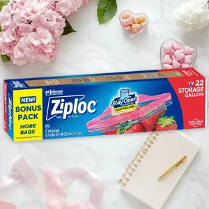 Ziploc Gallon Storage Bags 38ct - Reclosable Gallon Bags, Grip 'n Seal, 38ct, for Food Storage, BPA-Free, Kitchen Essentials