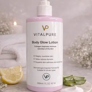 VITALPURE Body Glow Lotion - Collagen Enriched for Moisture Retention 300ml Dermatologist Inspired Formula Suitable for All Skin Types