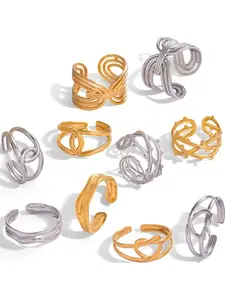 Minimalist Temperament Infinity Symbol Design Cuff Ring, Fashion Accessories for Women & Girls, Trendy All-match & Exquisite Jewelry for Birthday Gift