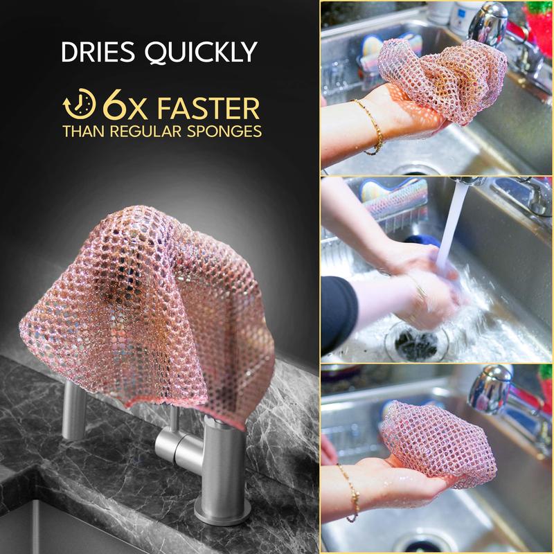 Heavy Duty Non Scratch Scrubbers - Replace Kitchen Sponges for Dishwashing with Our Scouring Pads