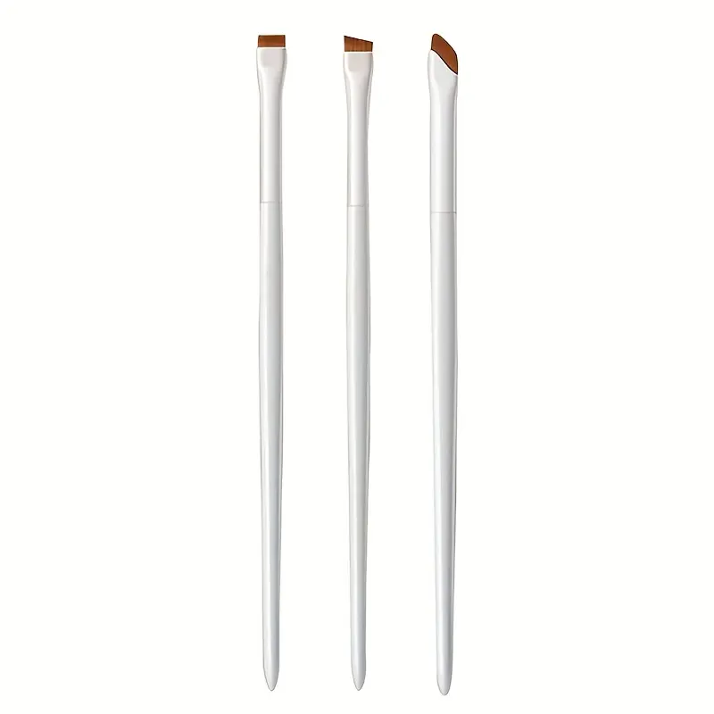 Precision Makeup Brush Set with Ultra-Fine Beveled Blade Eyeliner, Sickle Edge, and Flat Angled Brow Brushes, Beveled Tip, Yunci Beveled Blade Eyeliner