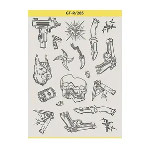 Pre-Drawn Tattoo Transfer Paper Roll, Pre-Drawn Patterned Tattoo Stencil Sheet, Ideal for Temporary Tattoos & Body Art Designs