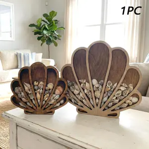 Seashell Sea Wooden Display Box, Coastal Decor Shadow Box, Beach Decor, Wooden Summer Shapes, Summer Home Decor, Farmhouse Decor, Rustic Home Decor, Wooden Frame, Wooden Framed