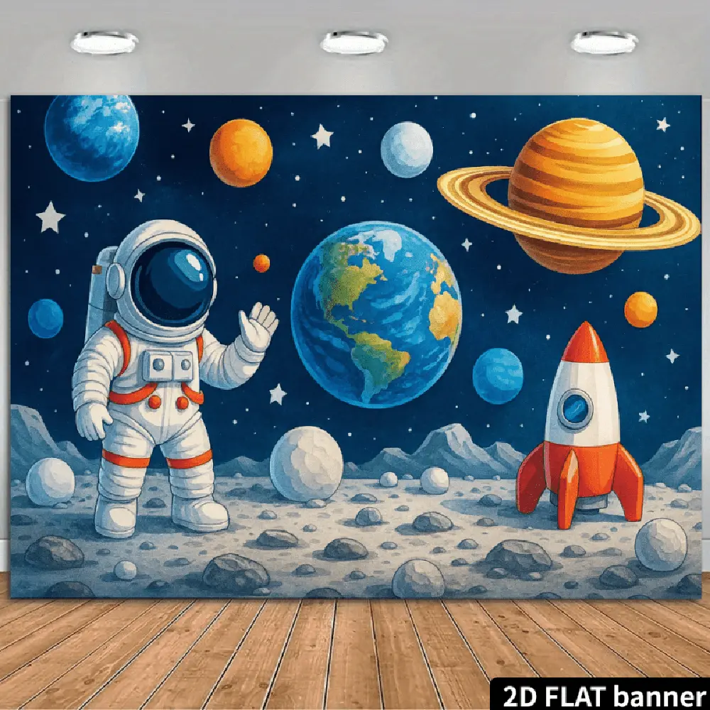 NASA-Themed Durable Space Throw Blanket - 2D Flat, No Power Required, Soft Texture, Machine Washable, Featuring Moon Surface, Planets, Rockets, Constellations, Galaxy Elements, Ideal for Science Education, Glam Decor