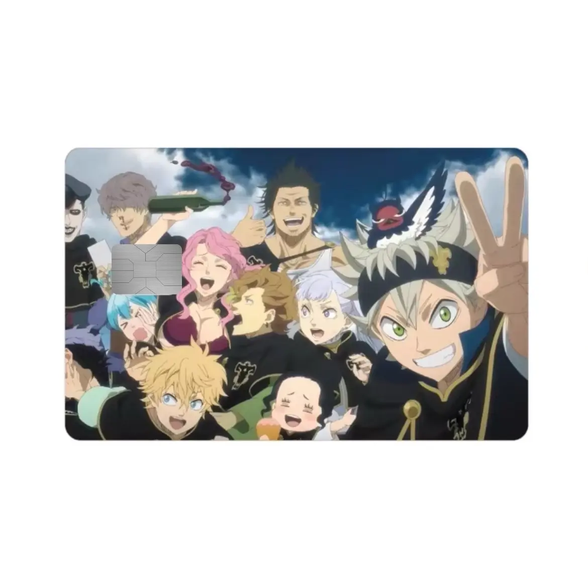 Black Clover Black Bulls Asta Yuno Yami Charmy Selfie Grey Finral Gordon Lucky Gauche Noelle Magna Vanessa Anime Credit Card Sticker